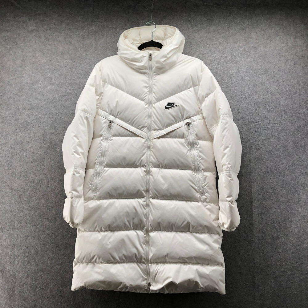 Nike Sportswear Down Fill Windrunner Shield Long Puffer Parka White Womens S